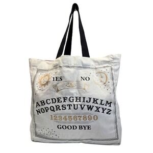 Womens Large 100%‎ Cotton Canvas Shopper Tote Bag Ouija Gothic Witchy Whimsigoth